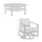 Armen Living Aileen 3 Piece Patio Outdoor Swivel Seating Set in Black Aluminum with Gray Wicker and Cushions 840254332645 - alternate 6